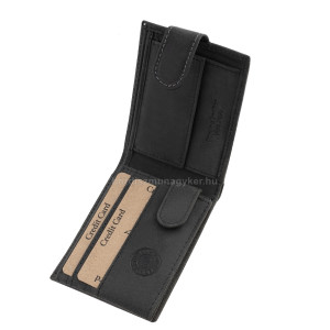 Pánska peňaženka malá elegantná čierna GreenDeed LGD102/T