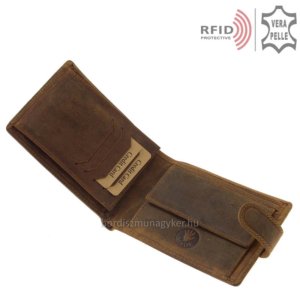 Férfi pénztárca RFID védelemmel barna GreenDeed DOP9641/T