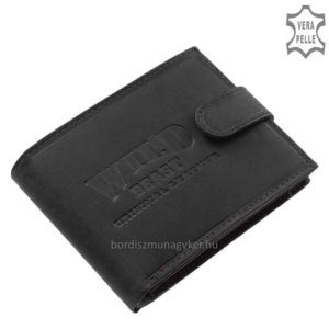 Men's wallet made of hunting leather WILD BEAST black DVA06