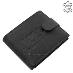 Men's wallet made of hunting leather WILD BEAST black DVA43