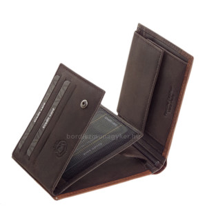 Portefeuille pour homme en cuir véritable dans une boîte cadeau marron Lorenzo Menotti AFL1021