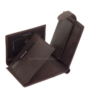 Portefeuille pour homme en cuir véritable dans une boîte cadeau marron Lorenzo Menotti AFM1027/T