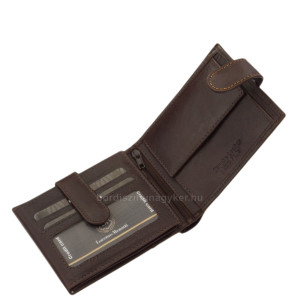 Portfel męski ze skóry naturalnej w pudełku upominkowym brązowy Lorenzo Menotti AFP6002L/T