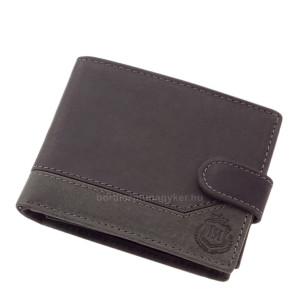 Men's wallet made of genuine leather in a gift box black Lorenzo Menotti AFL102/T