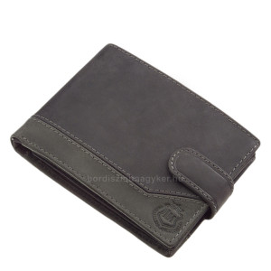 Portefeuille pour homme en cuir véritable dans une boîte cadeau noir Lorenzo Menotti AFL6002L/T