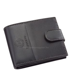 Men's wallet made of genuine leather in a gift box black Lorenzo Menotti AFP102/T