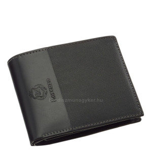 Men's wallet made of genuine leather in a gift box black Lorenzo Menotti AFP1021