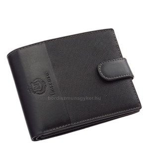 Portefeuille pour homme en cuir véritable dans une boîte cadeau noir Lorenzo Menotti AFP1027/T