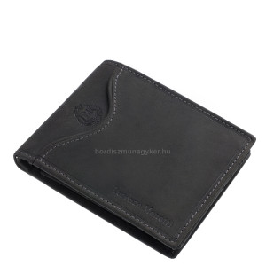 Men's wallet made of genuine leather in a gift box black Lorenzo Menotti FLM1021