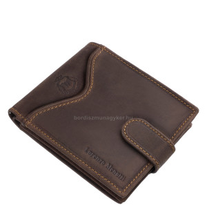Men's wallet made of genuine leather in a gift box dark brown Lorenzo Menotti FLM09/T