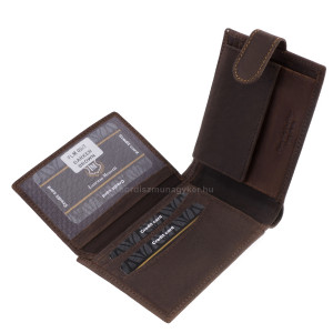 Portfel męski wykonany ze skóry naturalnej w pudełku prezentowym w kolorze ciemnobrązowym Lorenzo Menotti FLM09/T
