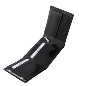 Herrenbrieftasche aus echtem Leder in der Farbe Schwarz La Scala CVF1021
