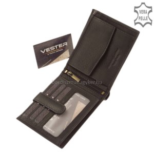 Men's wallet made of genuine leather black VESTER SVV6002L