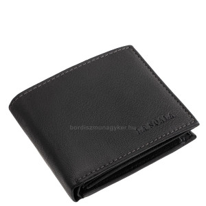 Herenportemonnee van echt leer, klein formaat La Scala DGD102, zwart