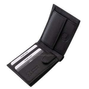 Herenportemonnee van echt leer, klein formaat La Scala DGD102, zwart