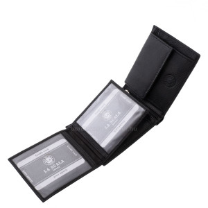 Herenportemonnee van echt leer La Scala DGD1021 zwart