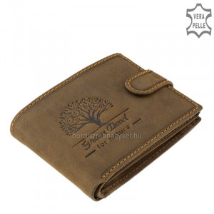 GreenDeed bőr pénztárca egyedi mintával NAT1021/T barna