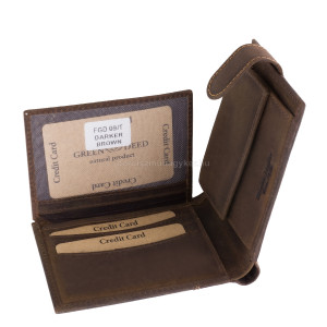 GreenDeed bőr pénztárca sötétbarna FGD09/T