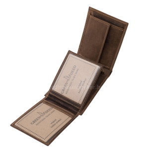 GreenDeed kleine herenportemonnee van echt leer met Hongaars wapenpatroon MCIM102