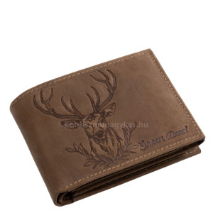 Lovecká peněženka GreenDeed se vzorem jelení hlavy hnědá DEER1021