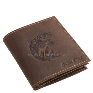 GreenDeed muška aktovka-novčanik od prave kože s istaknutim uzorkom šarana 3DP02 smeđa