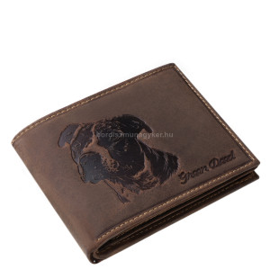 GreenDeed genuine leather men's wallet with amstaff pattern AMST1021