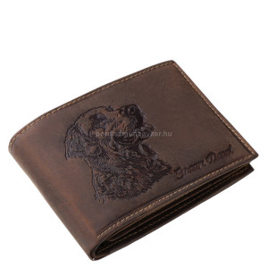 Portefeuille pour homme en cuir véritable GreenDeed avec motif golden retriever GOLD1021