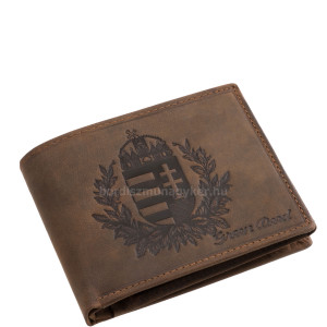 GreenDeed herenportemonnee van echt leer met Hongaars wapenpatroon CREST1021