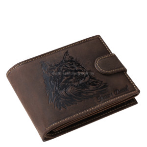 GreenDeed Genuine Leather Men's Wallet with Main Coon Cat Pattern MCG1021/T