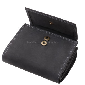 GreenDeed valódi bőr női pénztárca fekete NHN1509