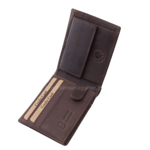 Kisméretű bőr férfi pénztárca átkapcsolóval GreenDeed barna BHB102