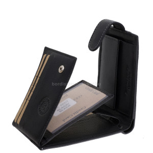 Малък мъжки портфейл в подаръчна кутия черен и сив GreenDeed REC102/T