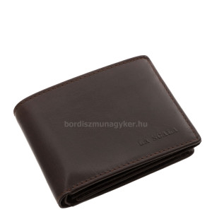 Kisméretű férfi pénztárca valódi bőrből barna színű La Scala BMS102