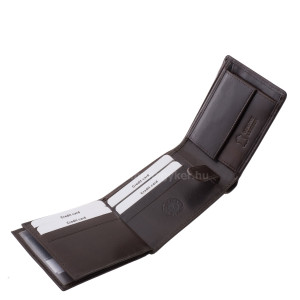 Kisméretű férfi pénztárca valódi bőrből barna színű La Scala BMS102