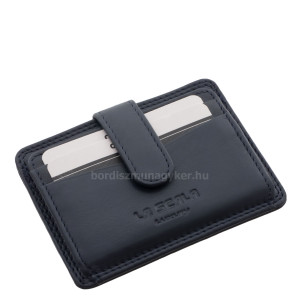 Kisméretű valódi bőr kártyatartó irattartóval La Scala Luxury LNR10 kék