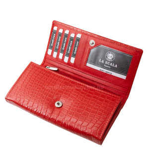 La Scala női pénztárca croco mintás ferrari piros CRO064