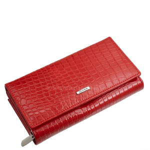 La Scala női pénztárca croco mintás ferrari piros CRO155