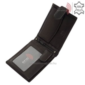 La Scala RFID bőr férfi pénztárca DKR44 fekete