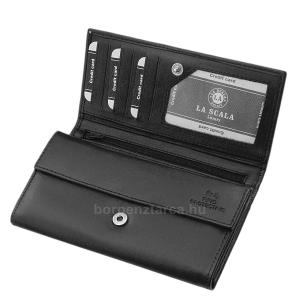 La Scala ženski novčanik od prave kože RFID crni ANC438