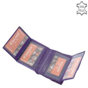 Mintás női pénztárca valódi bőrből lila GIULTIERI HP120