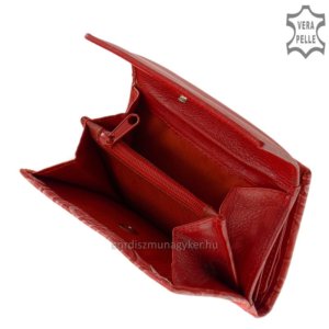 Mintás női pénztárca valódi bőrből piros GIULTIERI HP120