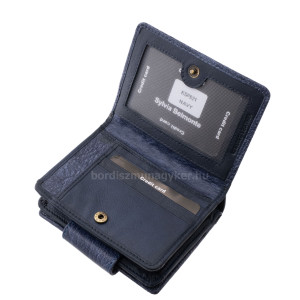 Women's leather wallet in gift box Sylvia Belmonte KSP621 blue