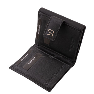 Women's leather wallet with laser-cut pattern SLV120 black