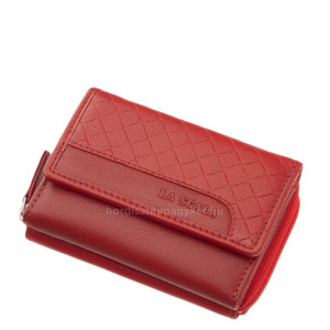 Portfel damski wykonany ze skóry naturalnej La Scala DGN36 w kolorze czerwonym