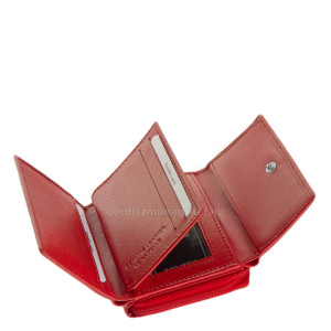 Portfel damski wykonany ze skóry naturalnej La Scala DGN36 w kolorze czerwonym