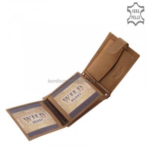Wallet made of genuine leather light brown WILD BEAST SWC6002L / T