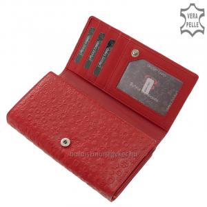 Dámska kožená peňaženka Sylvia Belmonte s kvetinovým vzorom červená RM04