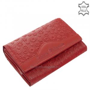 Sylvia Belmonte Květinová dámská kožená peněženka červená RM06