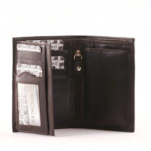 Synchrony file wallet in gift box dark brown -SN 11209