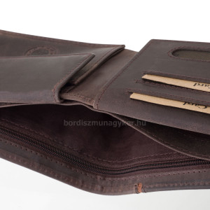 Valódi bőr férfi pénztárca átkapcsolóval GreenDeed barna BHB1027/T